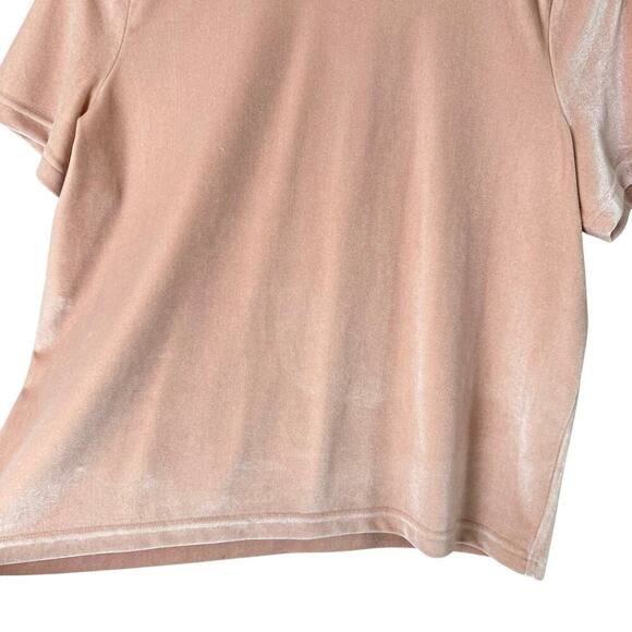 Madewell Velvet Mockneck Short Sleeve Tee Top in Avalon Pink Blush, Size‎ Medium - Picture 6 of 8